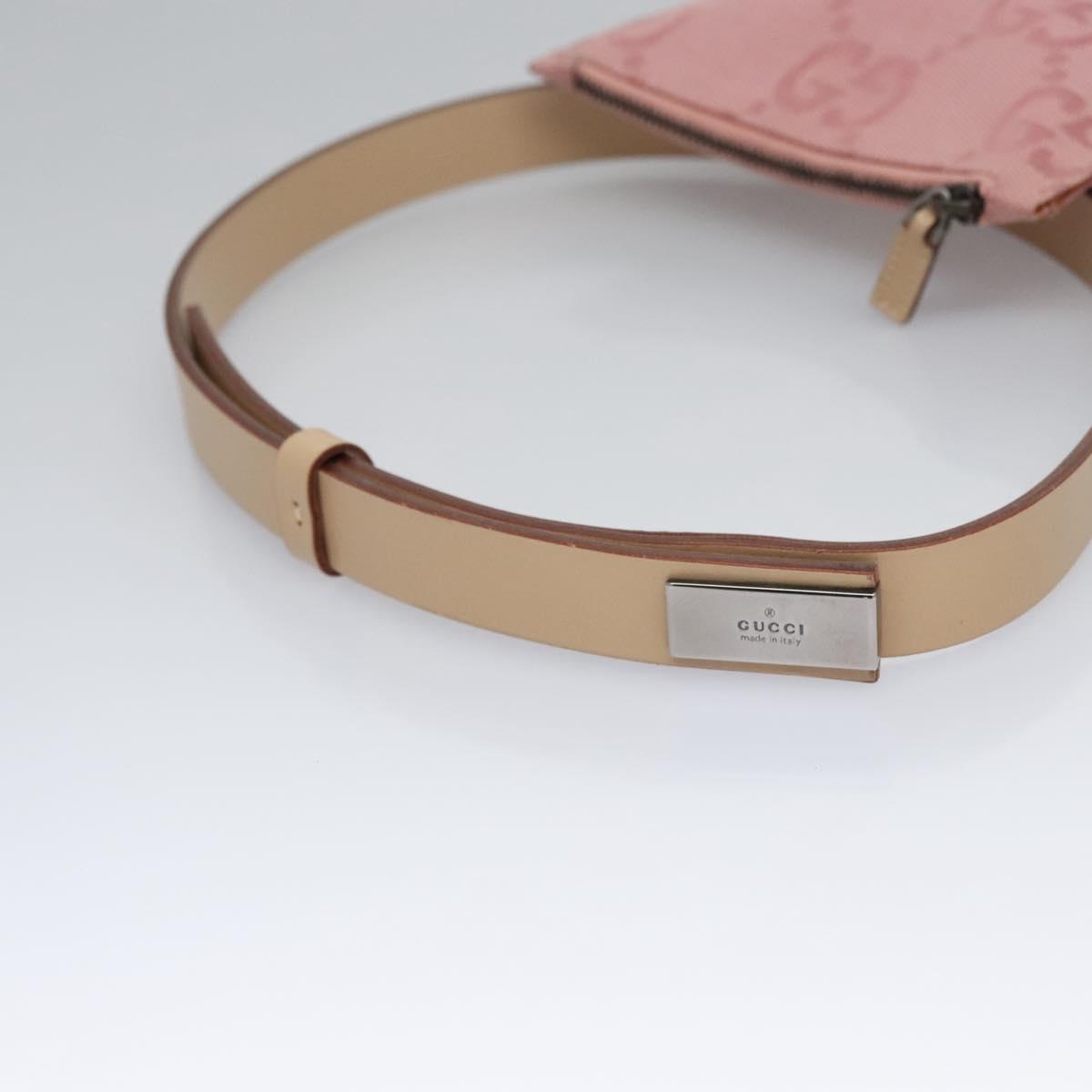 GUCCI GG Canvas Waist bag Pink Silver 037 1312 Auth bs22943