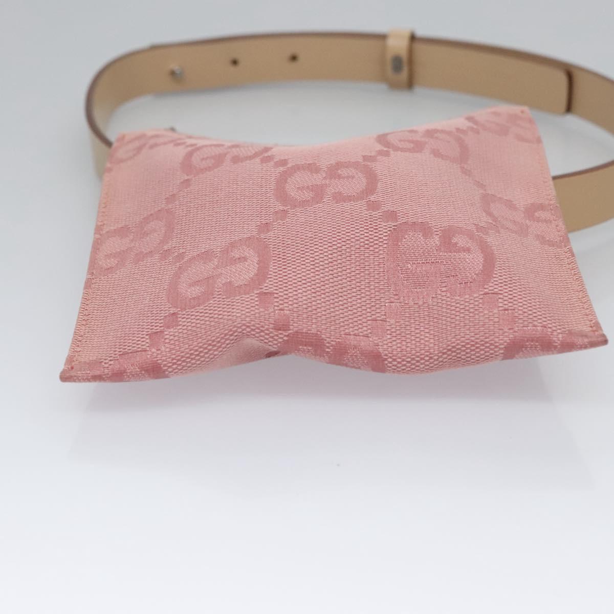 GUCCI GG Canvas Waist bag Pink Silver 037 1312 Auth bs22943