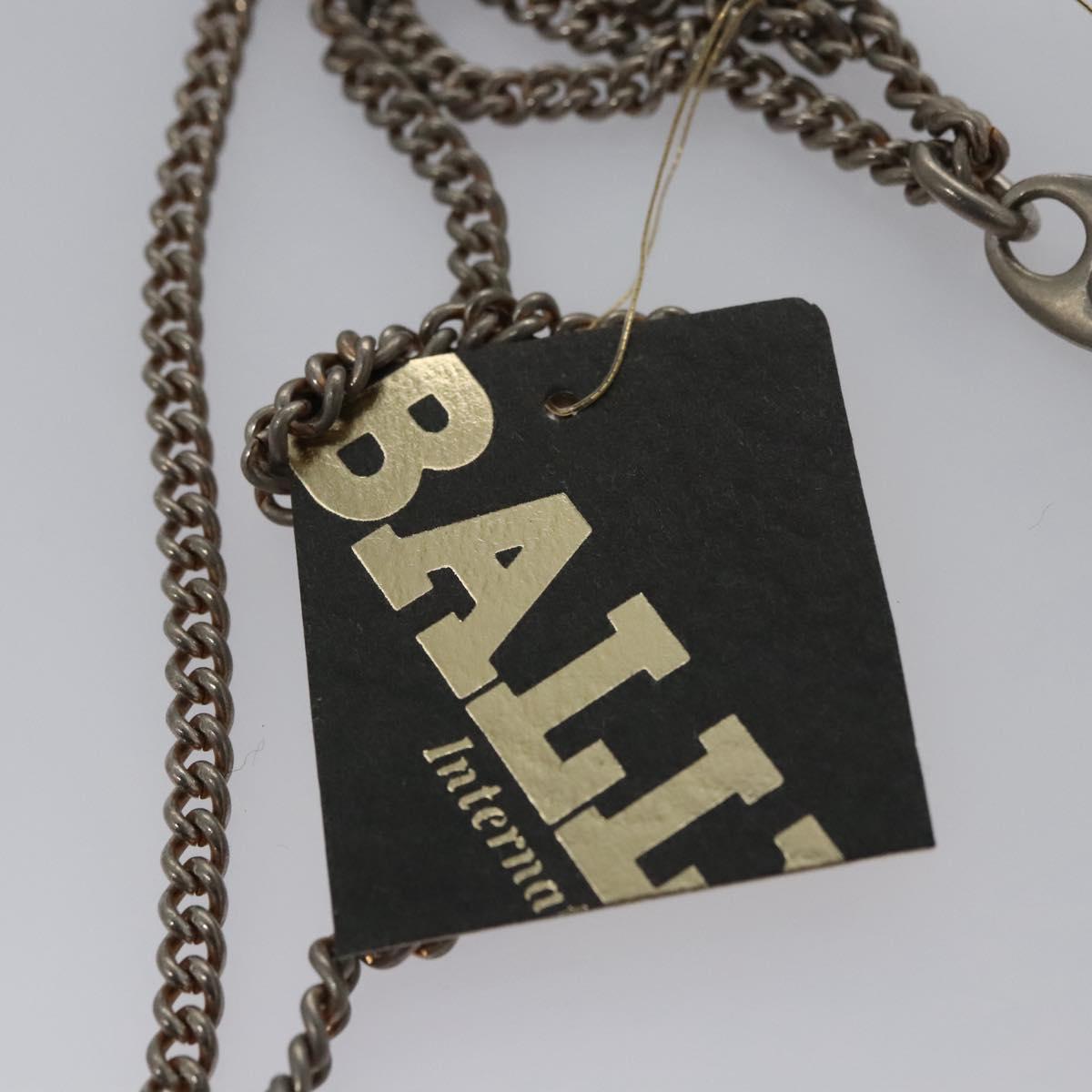 BALLY Chain Shoulder Bag Leather Brown Gold Auth bs22953