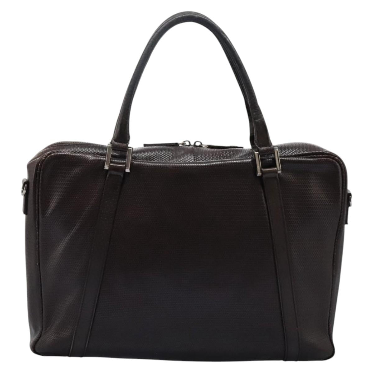 FENDI Hand Bag Leather Brown Auth bs22958