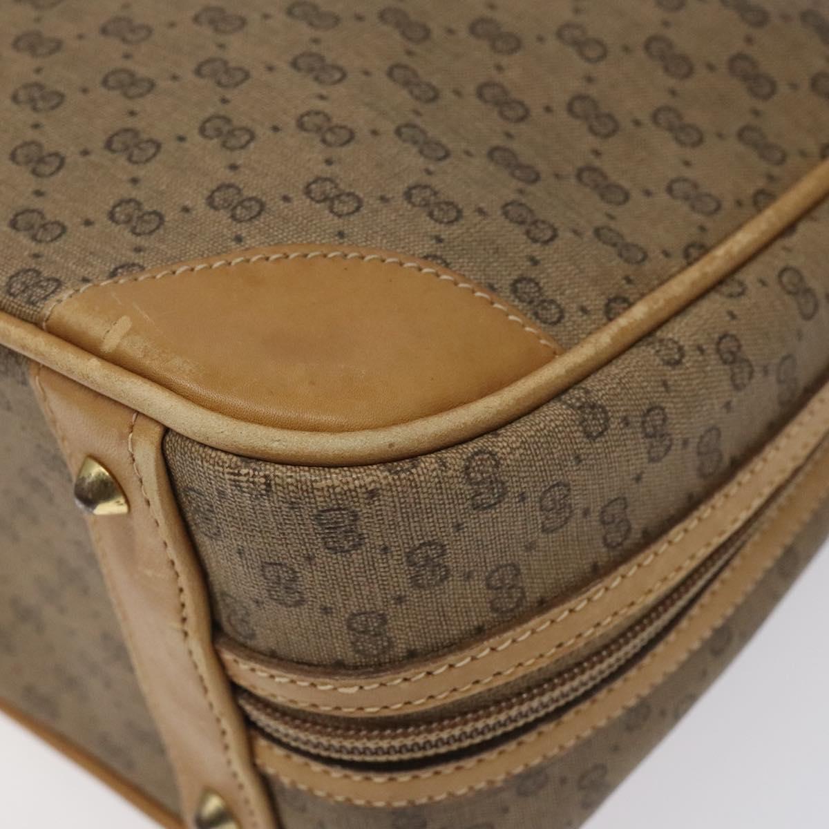 GUCCI Micro GG Supreme Hand Bag PVC Leather Beige Gold 000 39 0030 Auth bs22970