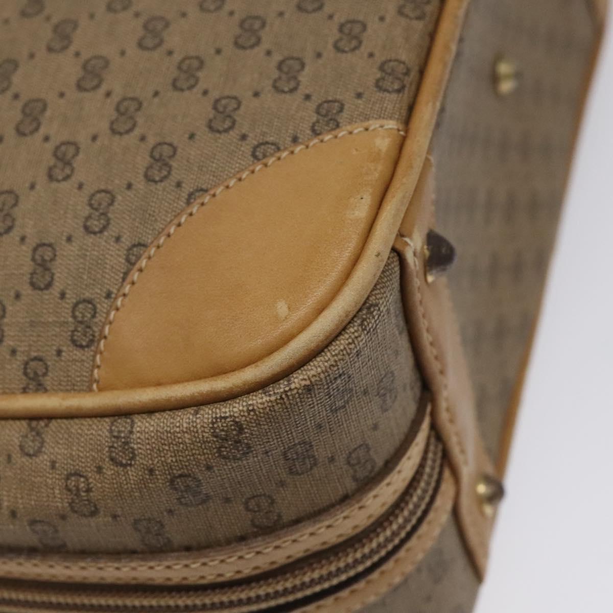 GUCCI Micro GG Supreme Hand Bag PVC Leather Beige Gold 000 39 0030 Auth bs22970