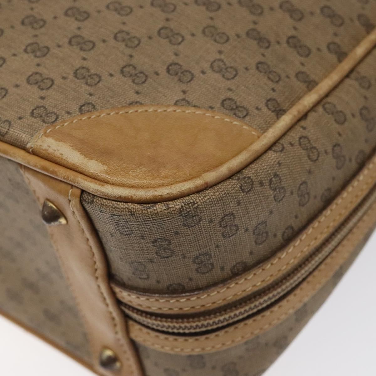 GUCCI Micro GG Supreme Hand Bag PVC Leather Beige Gold 000 39 0030 Auth bs22970
