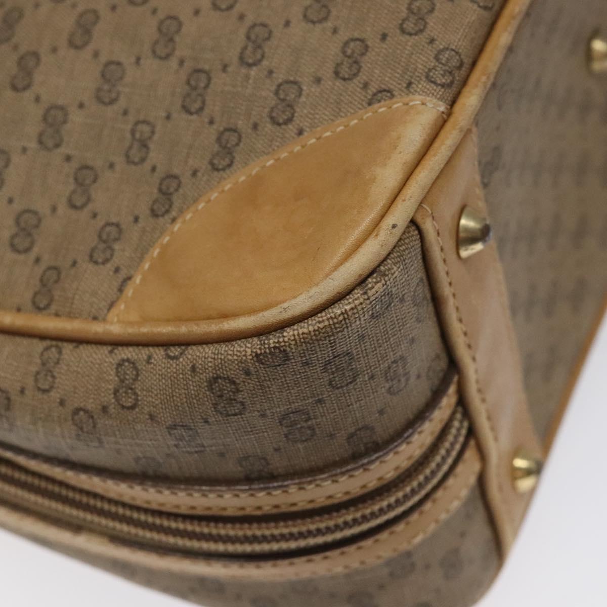 GUCCI Micro GG Supreme Hand Bag PVC Leather Beige Gold 000 39 0030 Auth bs22970