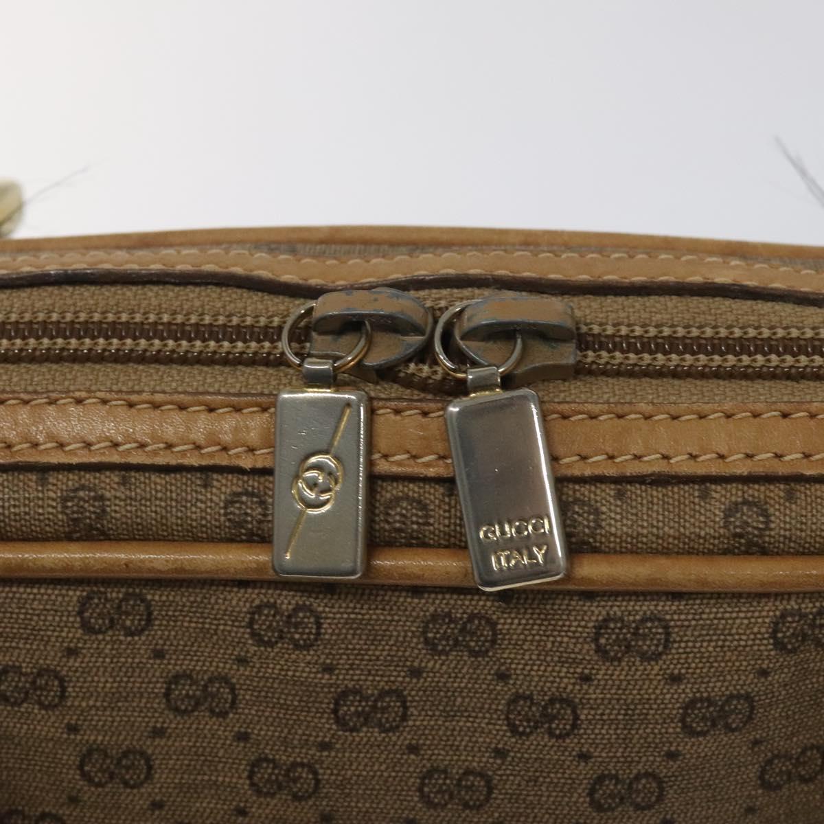 GUCCI Micro GG Supreme Hand Bag PVC Leather Beige Gold 000 39 0030 Auth bs22970