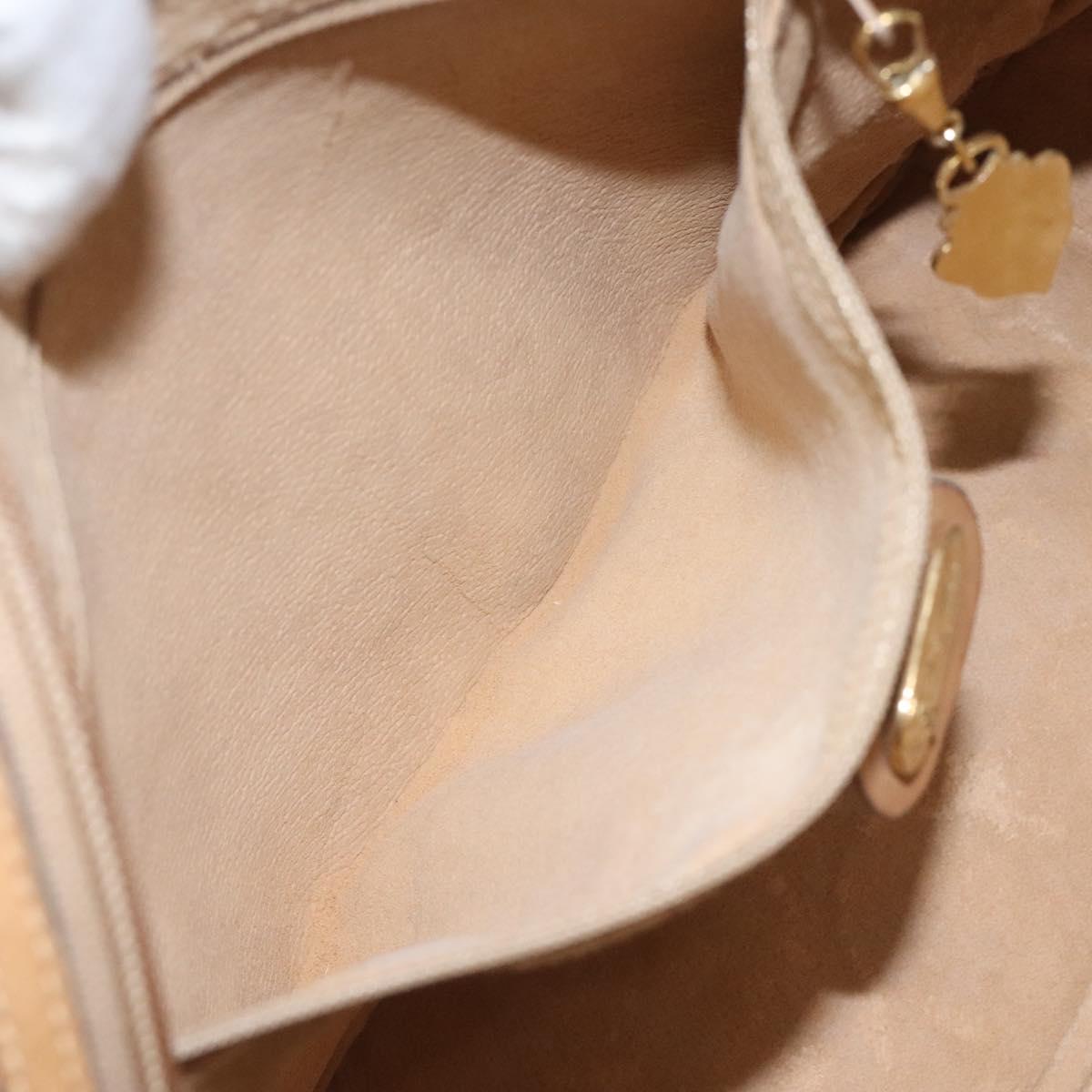 GUCCI Micro GG Supreme Hand Bag PVC Leather Beige Gold 000 39 0030 Auth bs22970