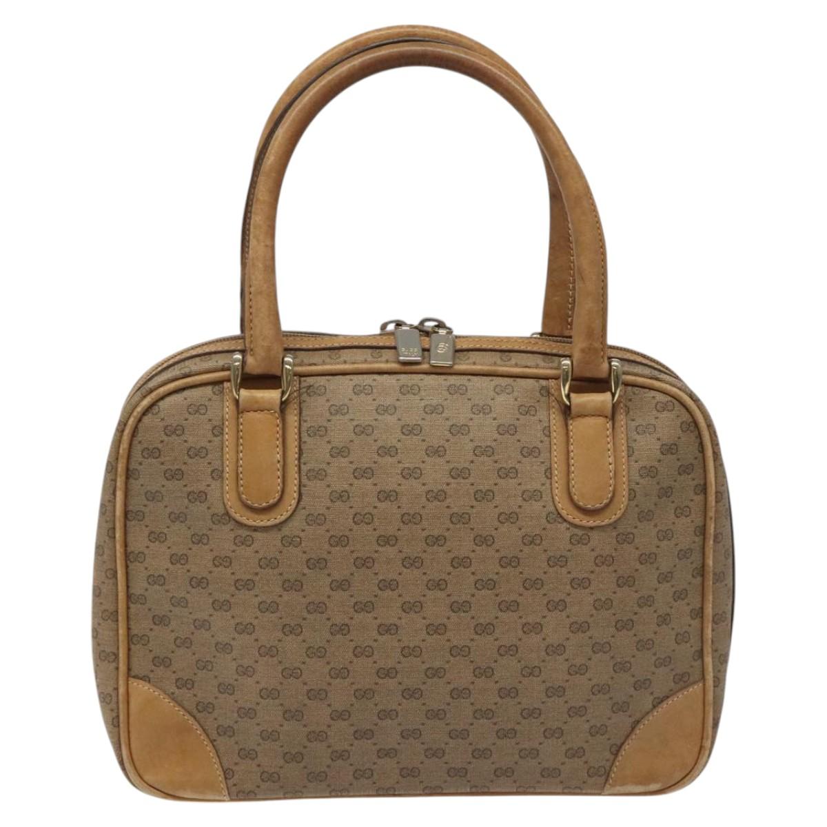 GUCCI Micro GG Supreme Hand Bag PVC Leather Beige Gold 000 39 0030 Auth bs22970