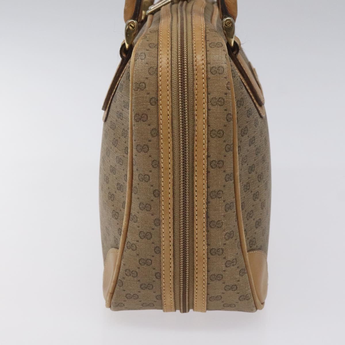 GUCCI Micro GG Supreme Hand Bag PVC Leather Beige Gold 000 39 0030 Auth bs22970