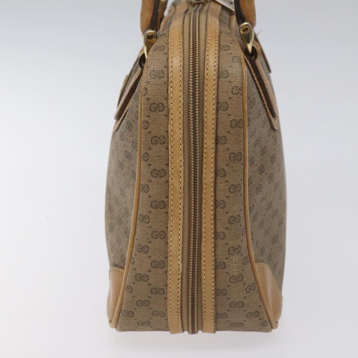 GUCCI Micro GG Supreme Hand Bag PVC Leather Beige Gold 000 39 0030 Auth bs22970