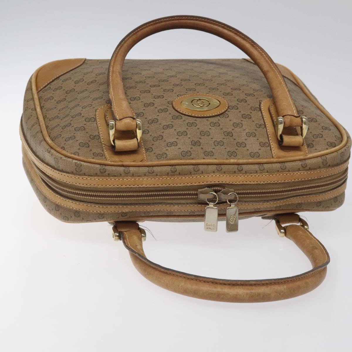 GUCCI Micro GG Supreme Hand Bag PVC Leather Beige Gold 000 39 0030 Auth bs22970