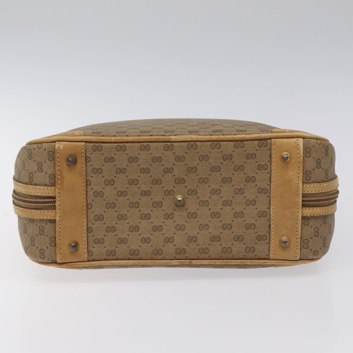 GUCCI Micro GG Supreme Hand Bag PVC Leather Beige Gold 000 39 0030 Auth bs22970