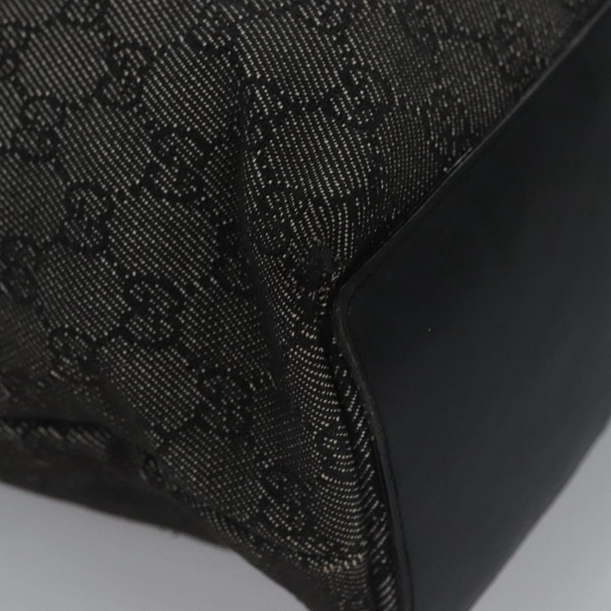 GUCCI GG Canvas Tote Bag Black Silver 31243 Auth bs22975