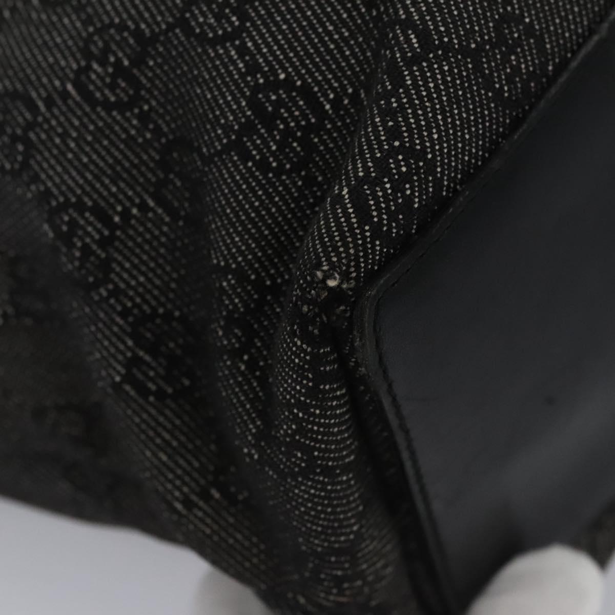 GUCCI GG Canvas Tote Bag Black Silver 31243 Auth bs22975