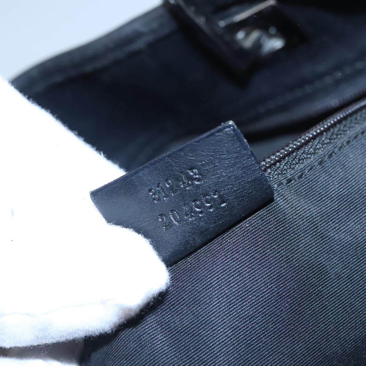 GUCCI GG Canvas Tote Bag Black Silver 31243 Auth bs22975