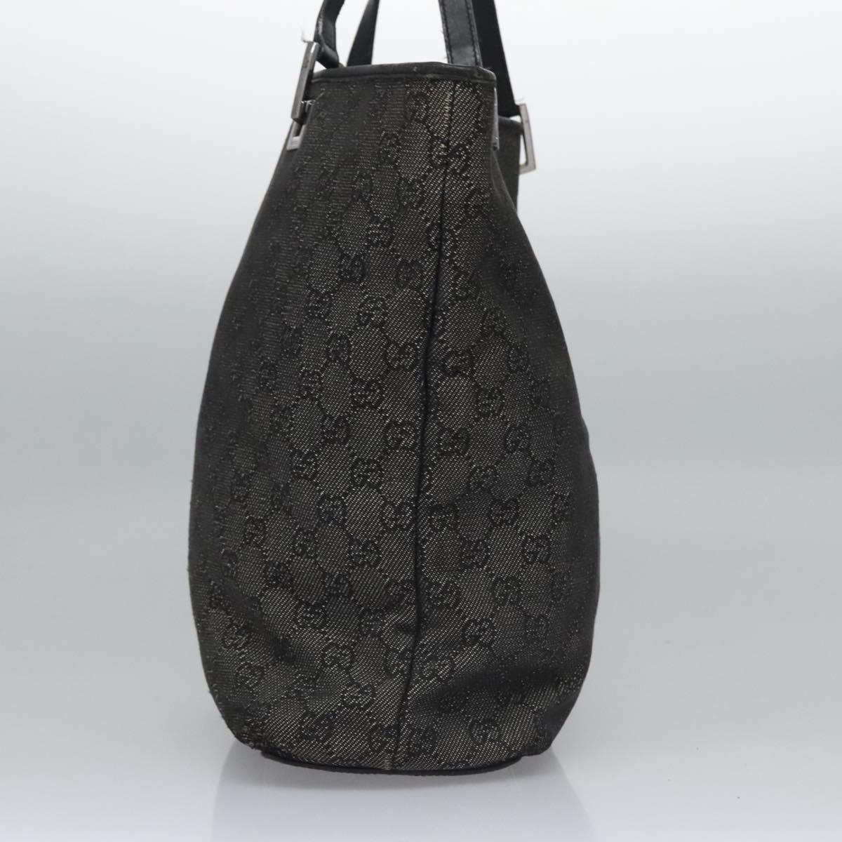 GUCCI GG Canvas Tote Bag Black Silver 31243 Auth bs22975