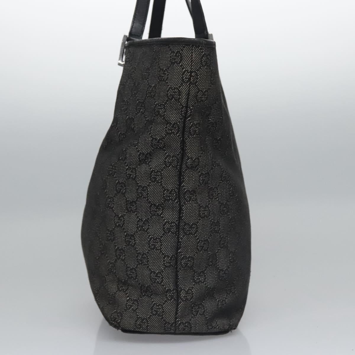 GUCCI GG Canvas Tote Bag Black Silver 31243 Auth bs22975