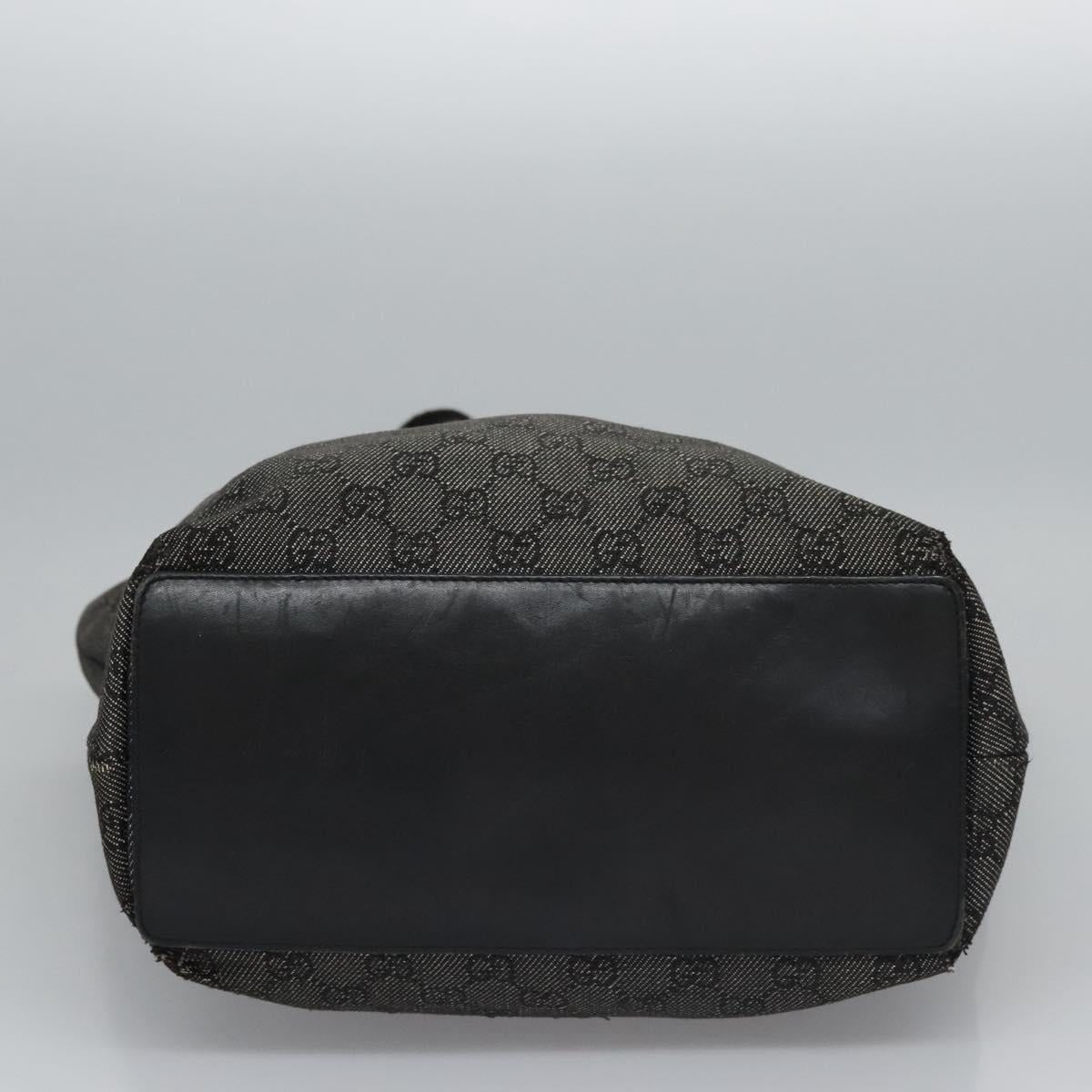 GUCCI GG Canvas Tote Bag Black Silver 31243 Auth bs22975
