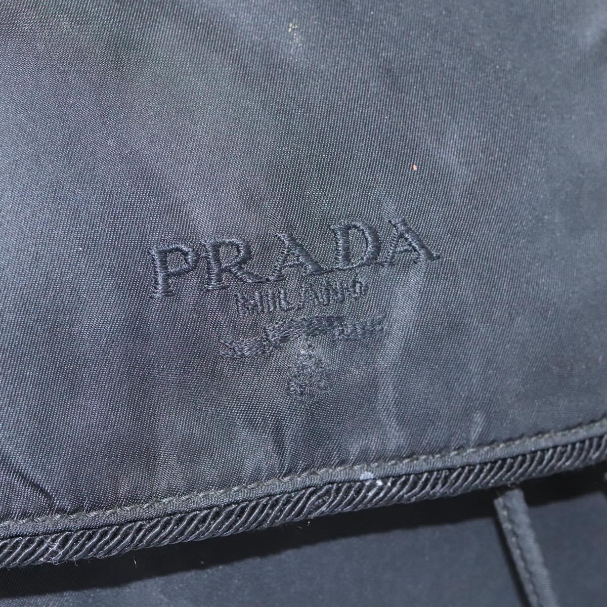 PRADA Backpack Nylon Black Gold Auth bs22978