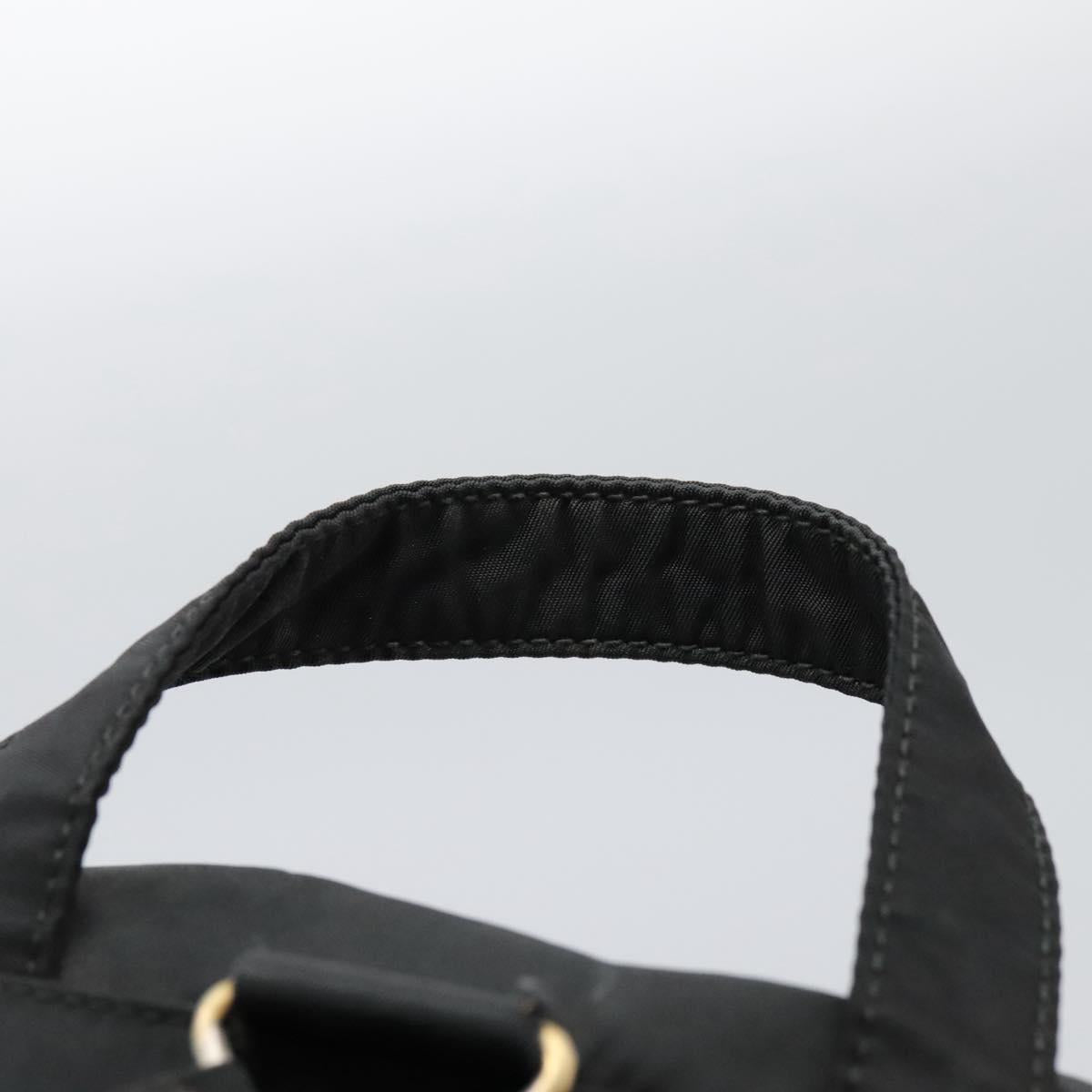 PRADA Backpack Nylon Black Gold Auth bs22978