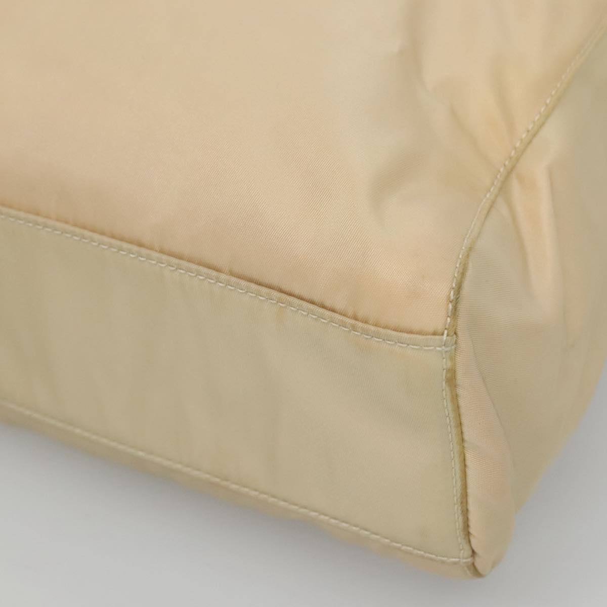 PRADA Hand Bag Nylon Plastic Beige Clear Auth bs22980