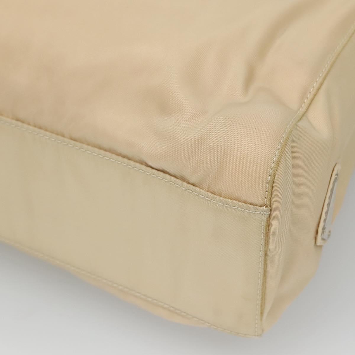 PRADA Hand Bag Nylon Plastic Beige Clear Auth bs22980