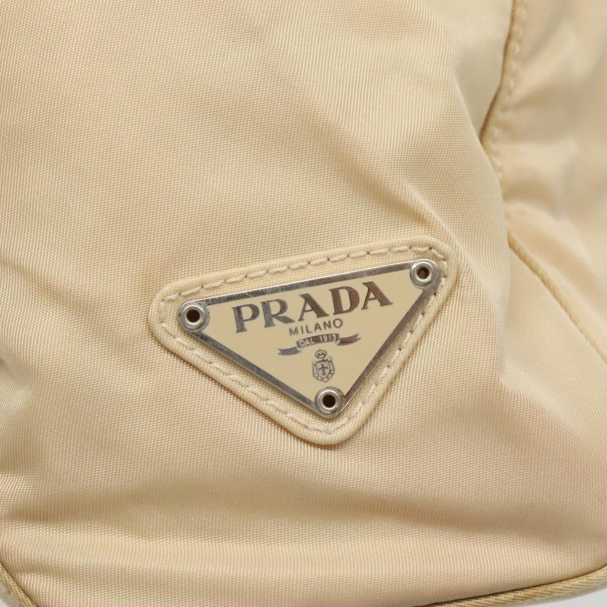 PRADA Hand Bag Nylon Plastic Beige Clear Auth bs22980