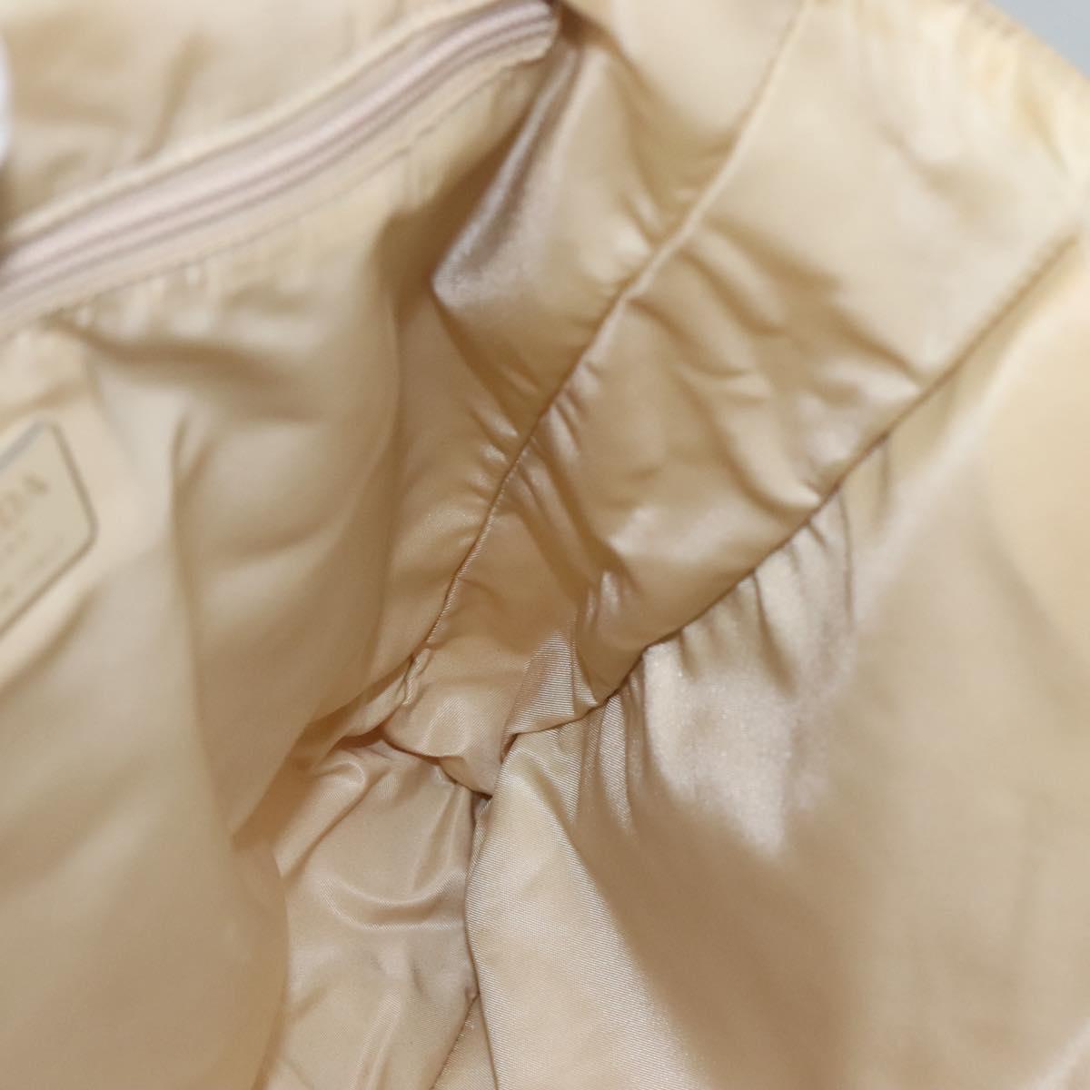 PRADA Hand Bag Nylon Plastic Beige Clear Auth bs22980