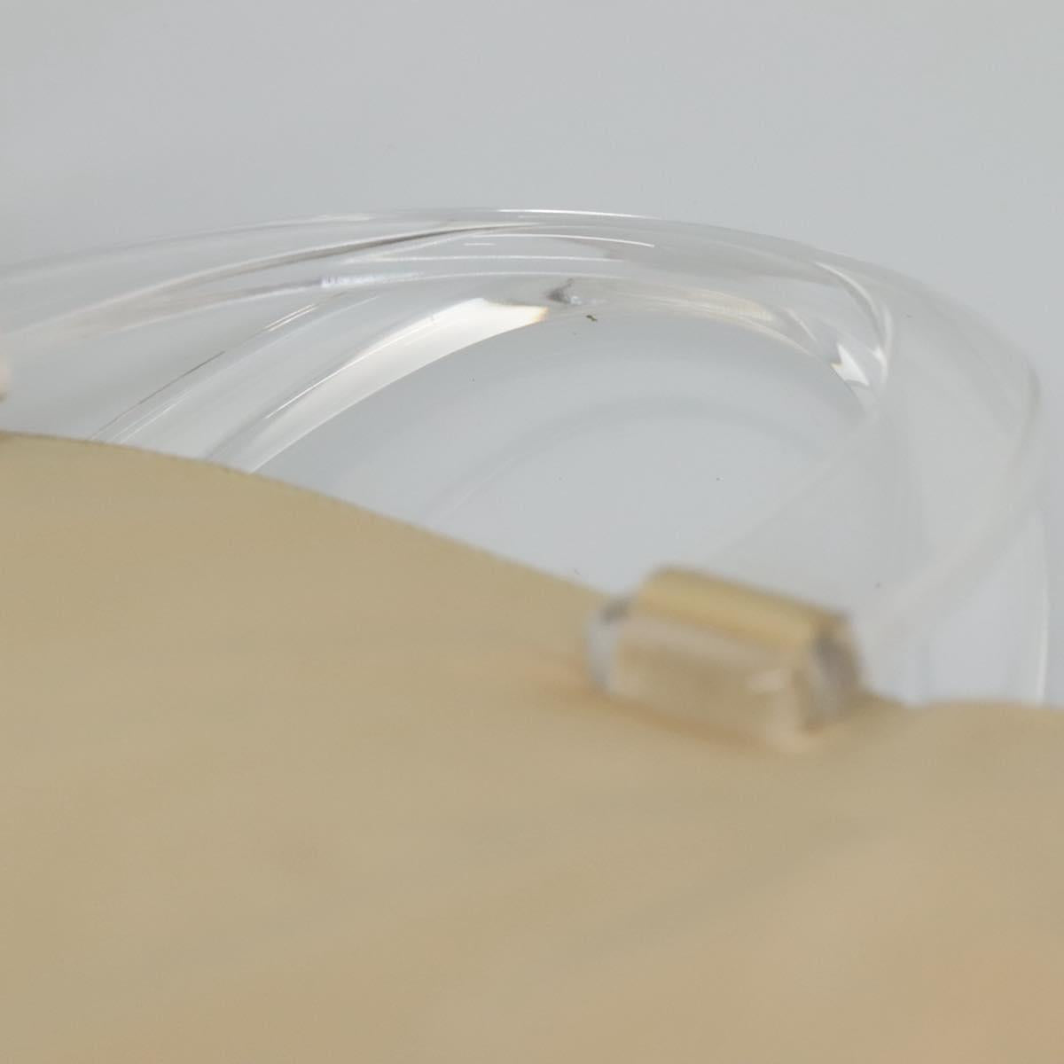 PRADA Hand Bag Nylon Plastic Beige Clear Auth bs22980