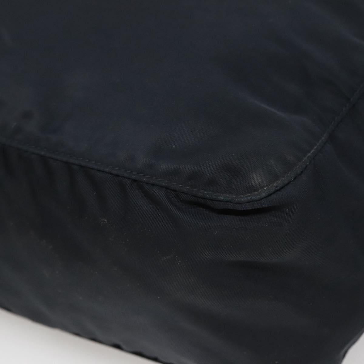 PRADA Hand Bag Nylon Navy Silver Auth bs22993