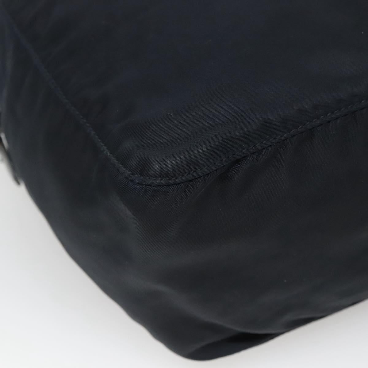 PRADA Hand Bag Nylon Navy Silver Auth bs22993