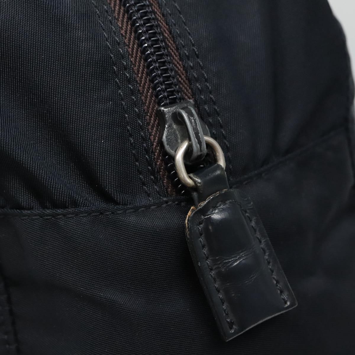 PRADA Hand Bag Nylon Navy Silver Auth bs22993