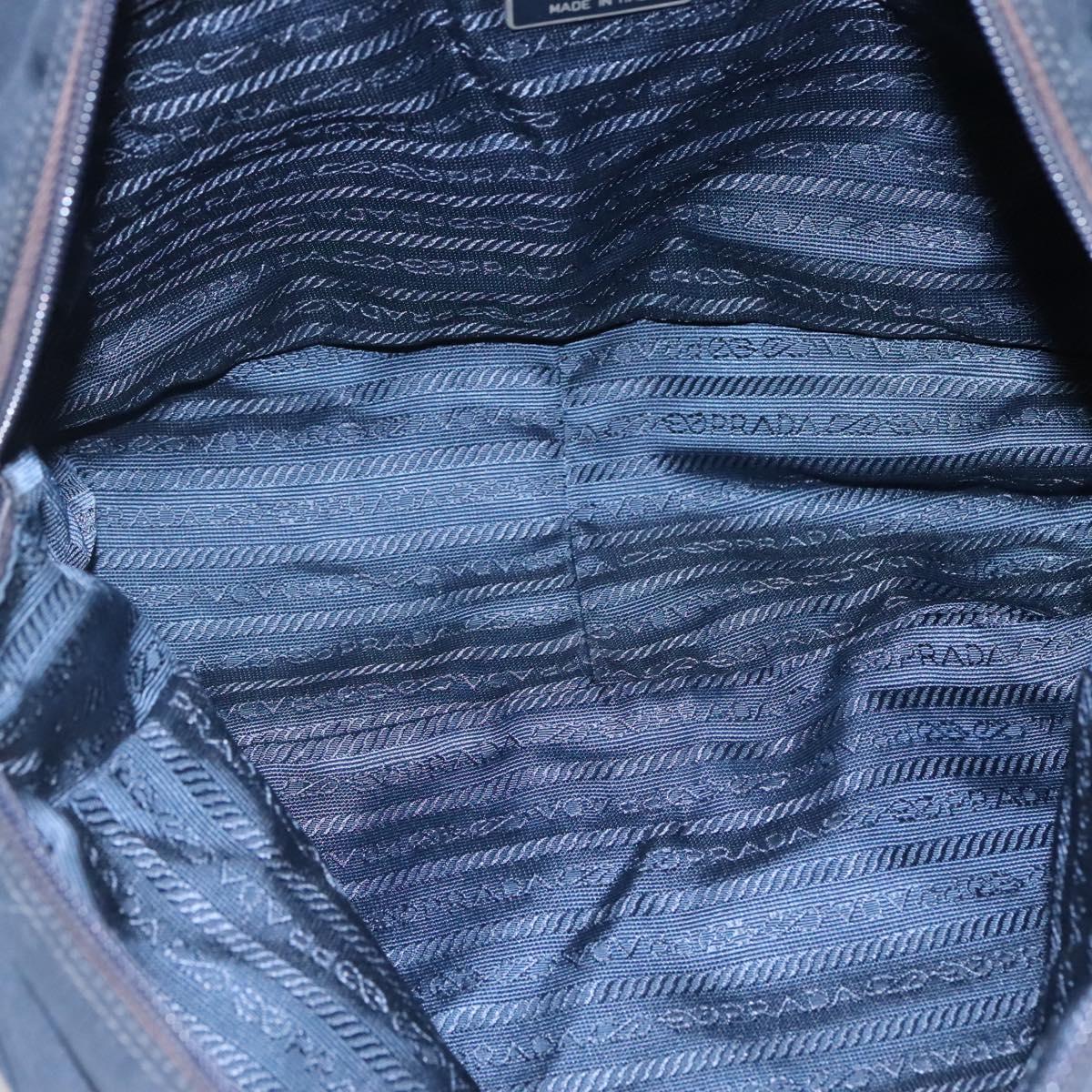 PRADA Hand Bag Nylon Navy Silver Auth bs22993