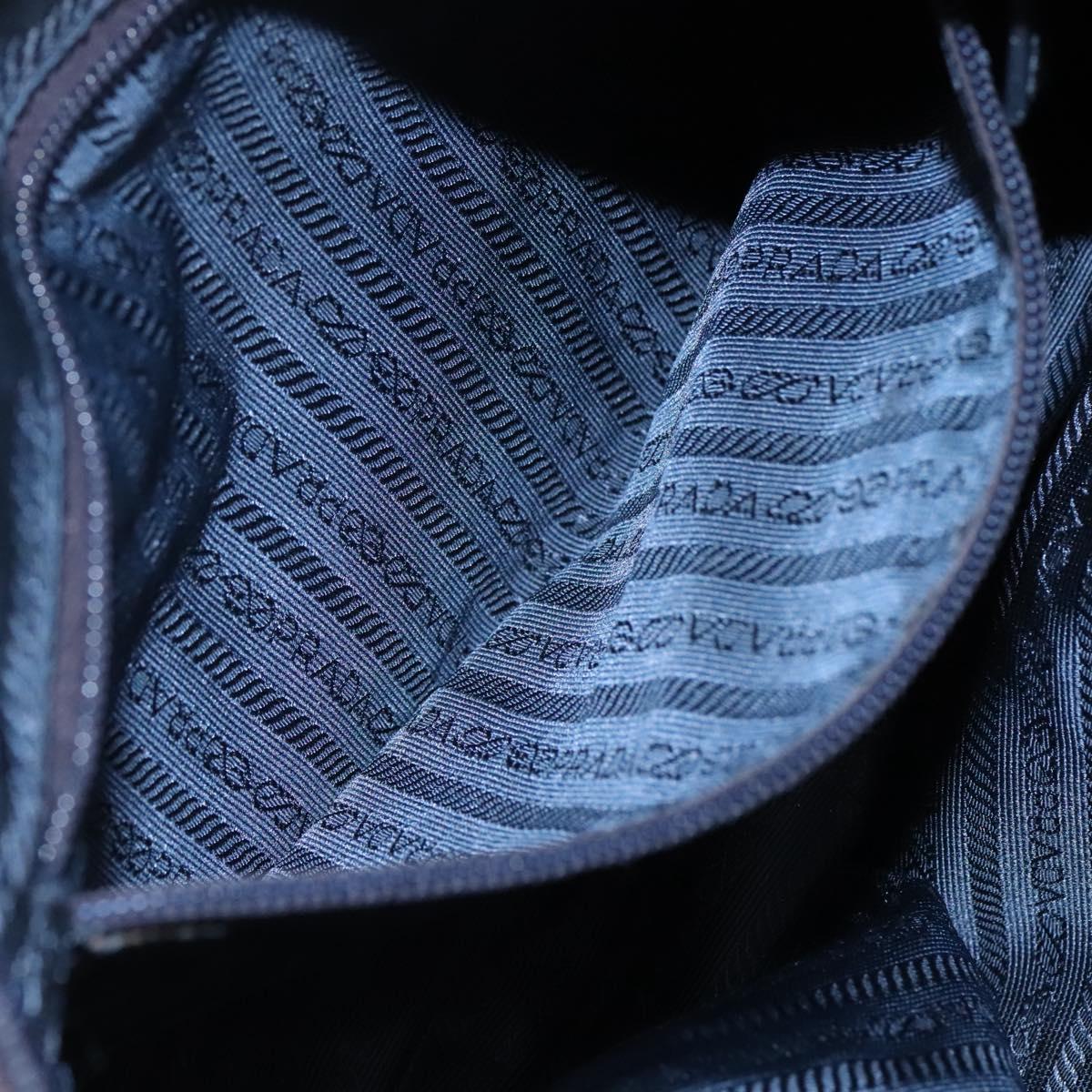 PRADA Hand Bag Nylon Navy Silver Auth bs22993