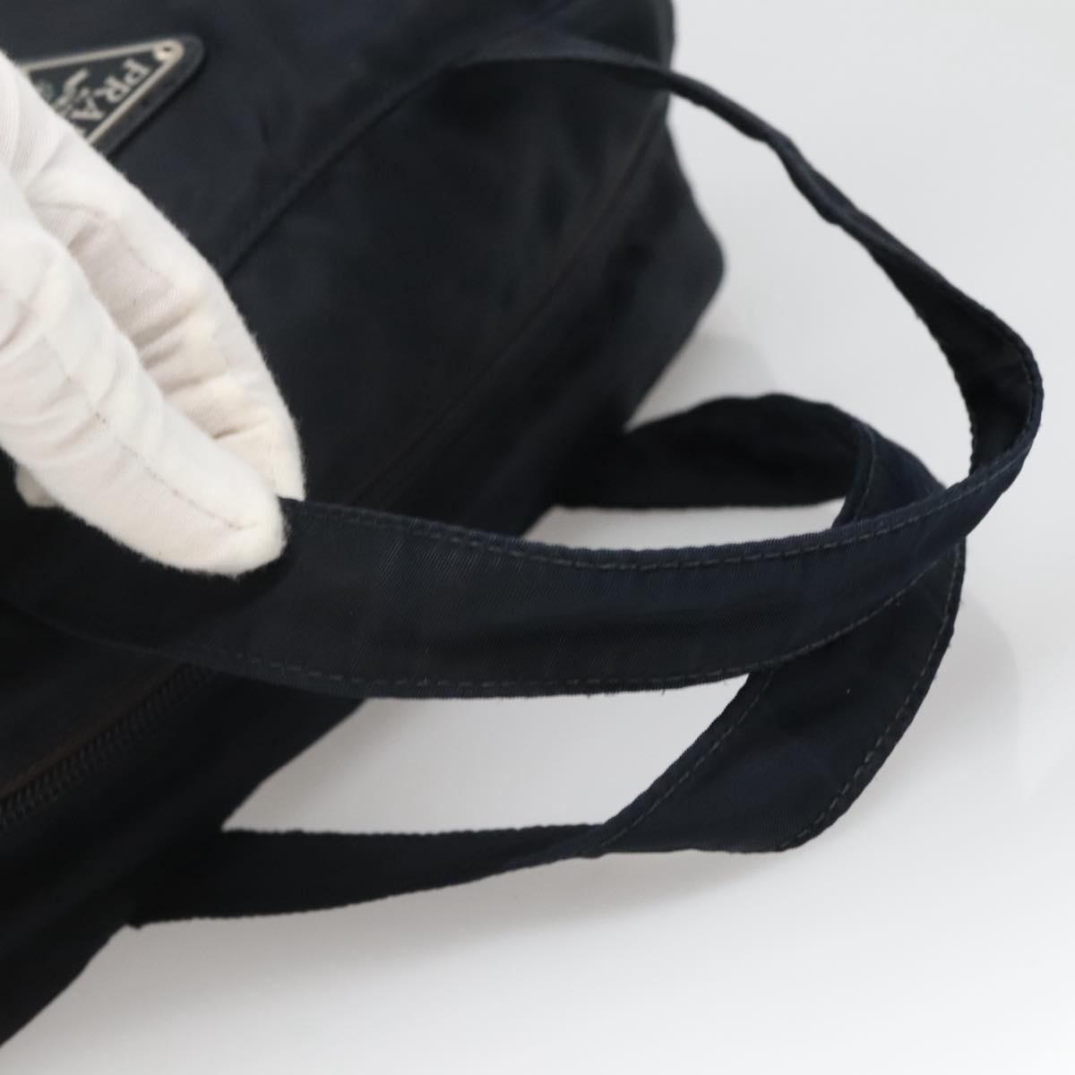 PRADA Hand Bag Nylon Navy Silver Auth bs22993