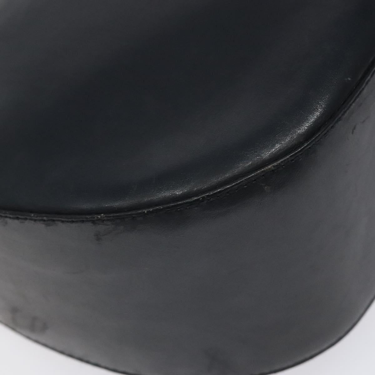 Salvatore Ferragamo Shoulder Bag Leather Navy Gold Auth bs22995