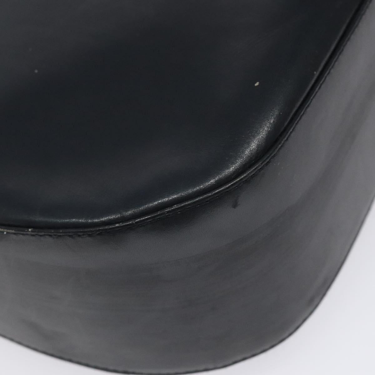 Salvatore Ferragamo Shoulder Bag Leather Navy Gold Auth bs22995