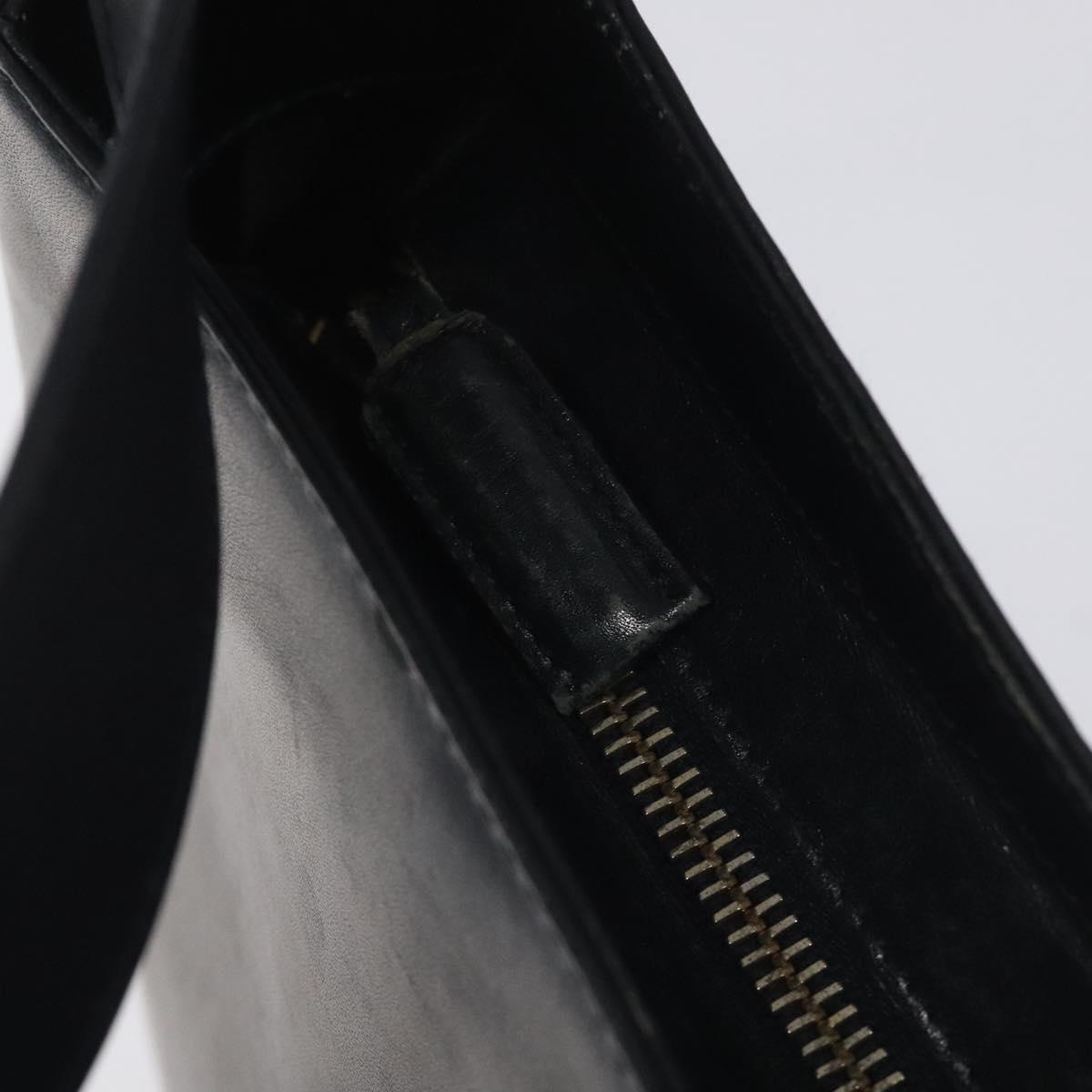 Salvatore Ferragamo Shoulder Bag Leather Navy Gold Auth bs22995