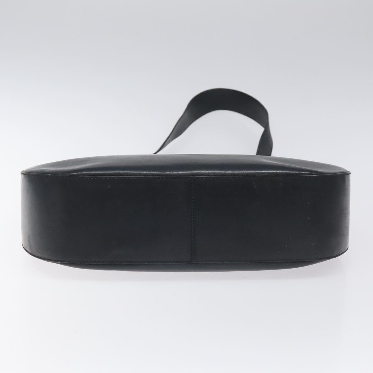 Salvatore Ferragamo Shoulder Bag Leather Navy Gold Auth bs22995