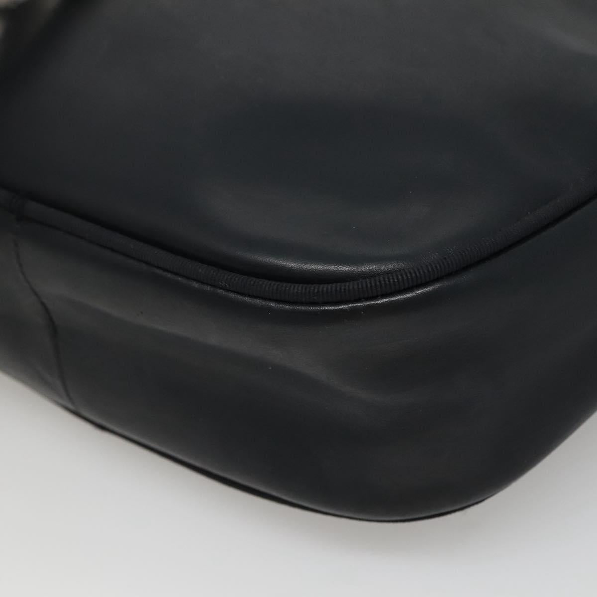 Salvatore Ferragamo Vala Shoulder Bag Leather Navy Gold Auth bs22996