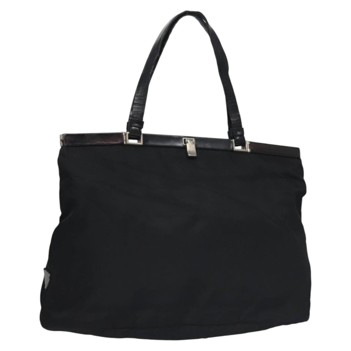 PRADA Hand Bag Nylon Black Auth bs22998