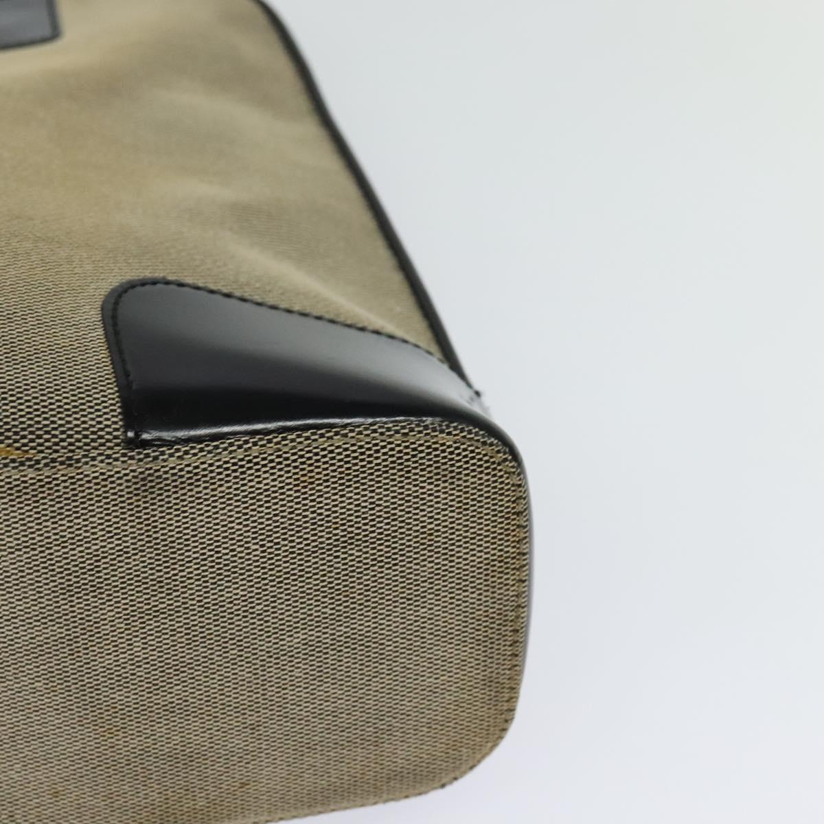 GUCCI Tote Bag Canvas Leather Gray Black Silver 002 1122 Auth bs23009