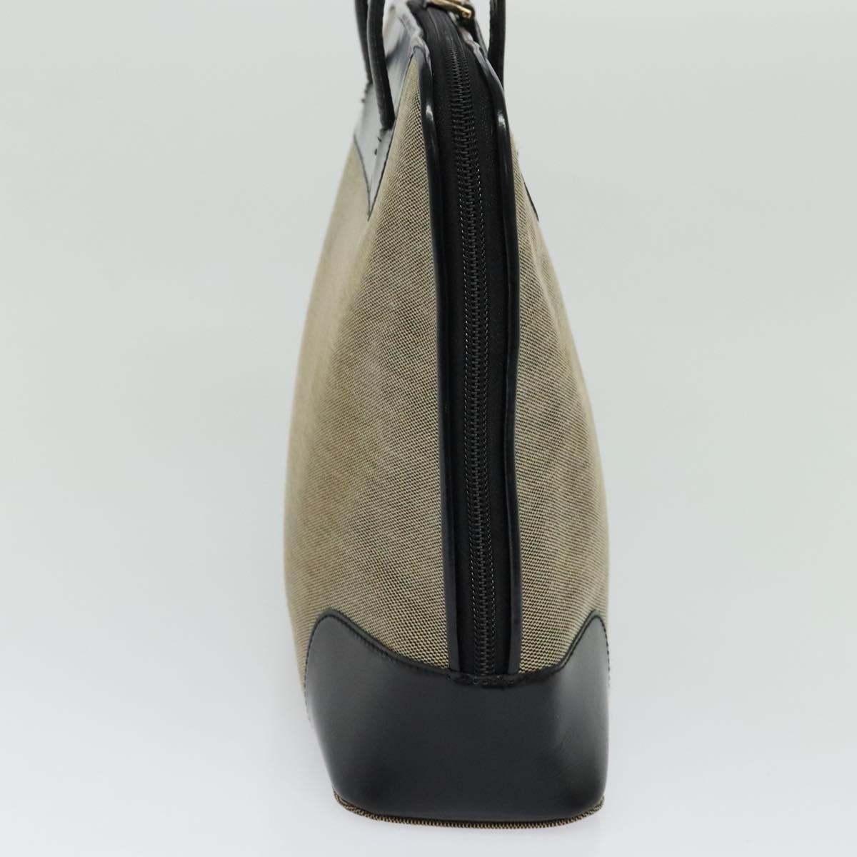 GUCCI Tote Bag Canvas Leather Gray Black Silver 002 1122 Auth bs23009