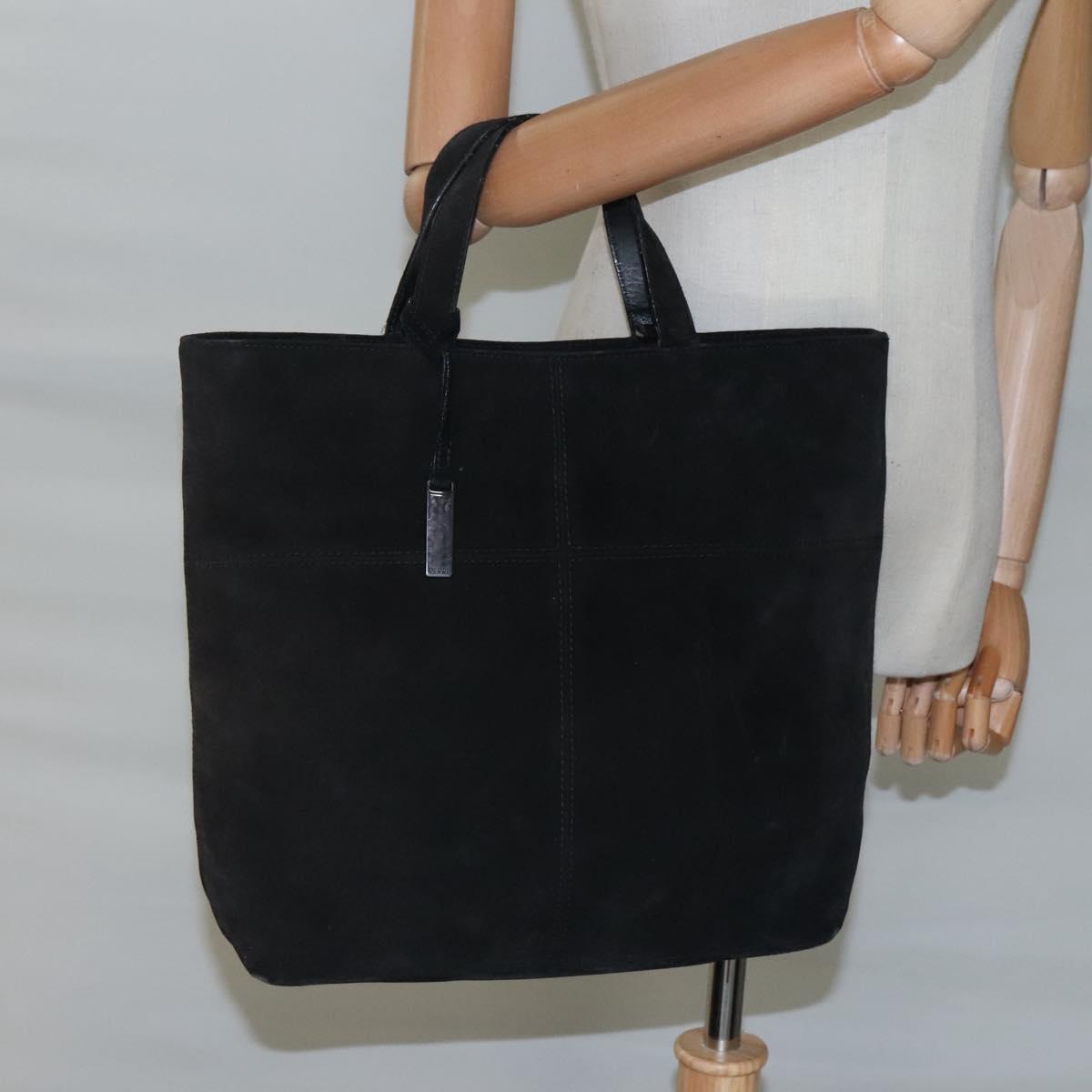GUCCI Hand Bag Suede Black 002 2113 0475 Auth bs23012