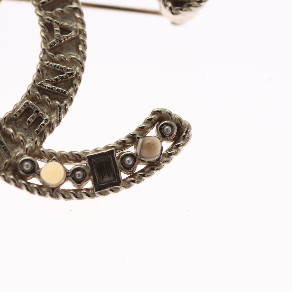 CHANEL COCO Mark Brooch Metal Gold Tone CC Auth bs23015