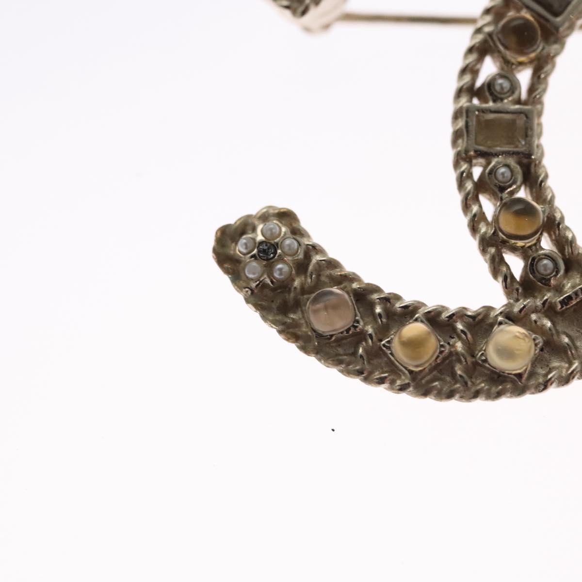 CHANEL COCO Mark Brooch Metal Gold Tone CC Auth bs23015