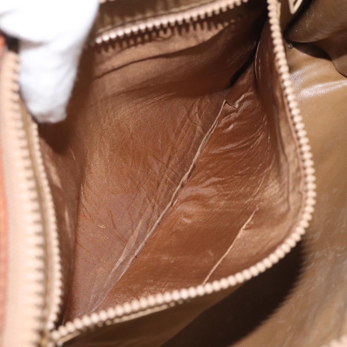 CELINE Macadam Canvas Clutch Bag PVC Beige Gold Auth bs23019