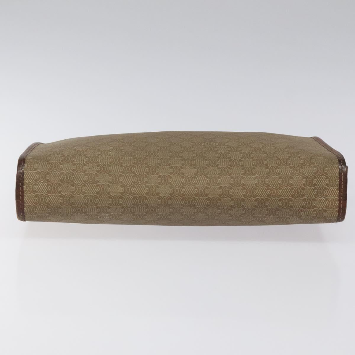 CELINE Macadam Canvas Clutch Bag PVC Beige Gold Auth bs23019