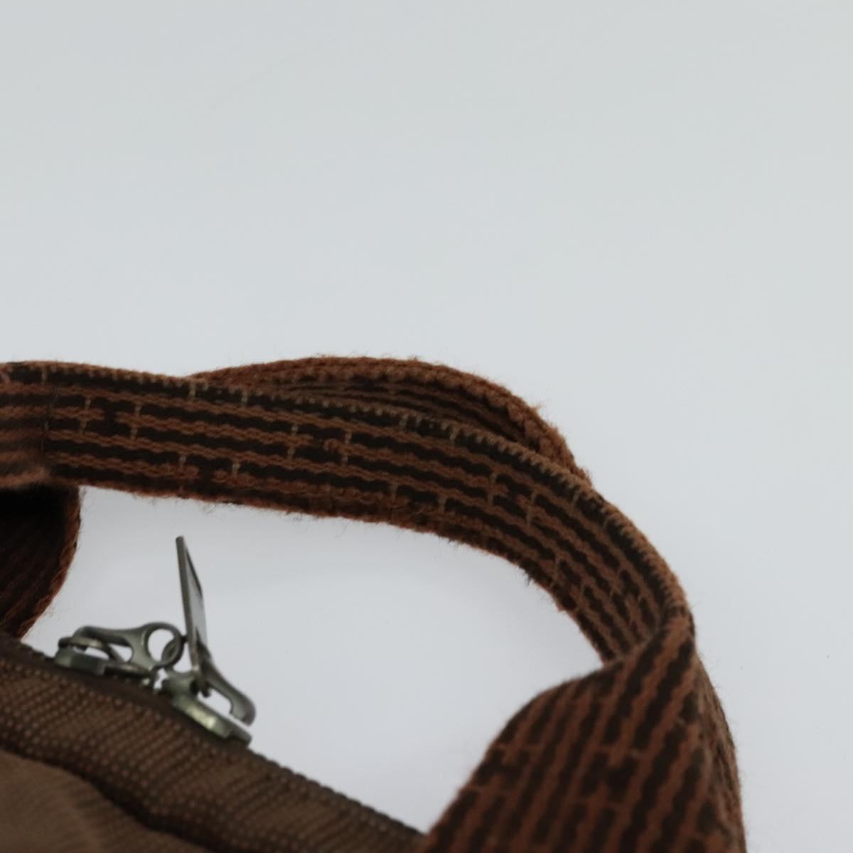 HERMES Her Line Hand Bag Canvas Brown Auth bs23027