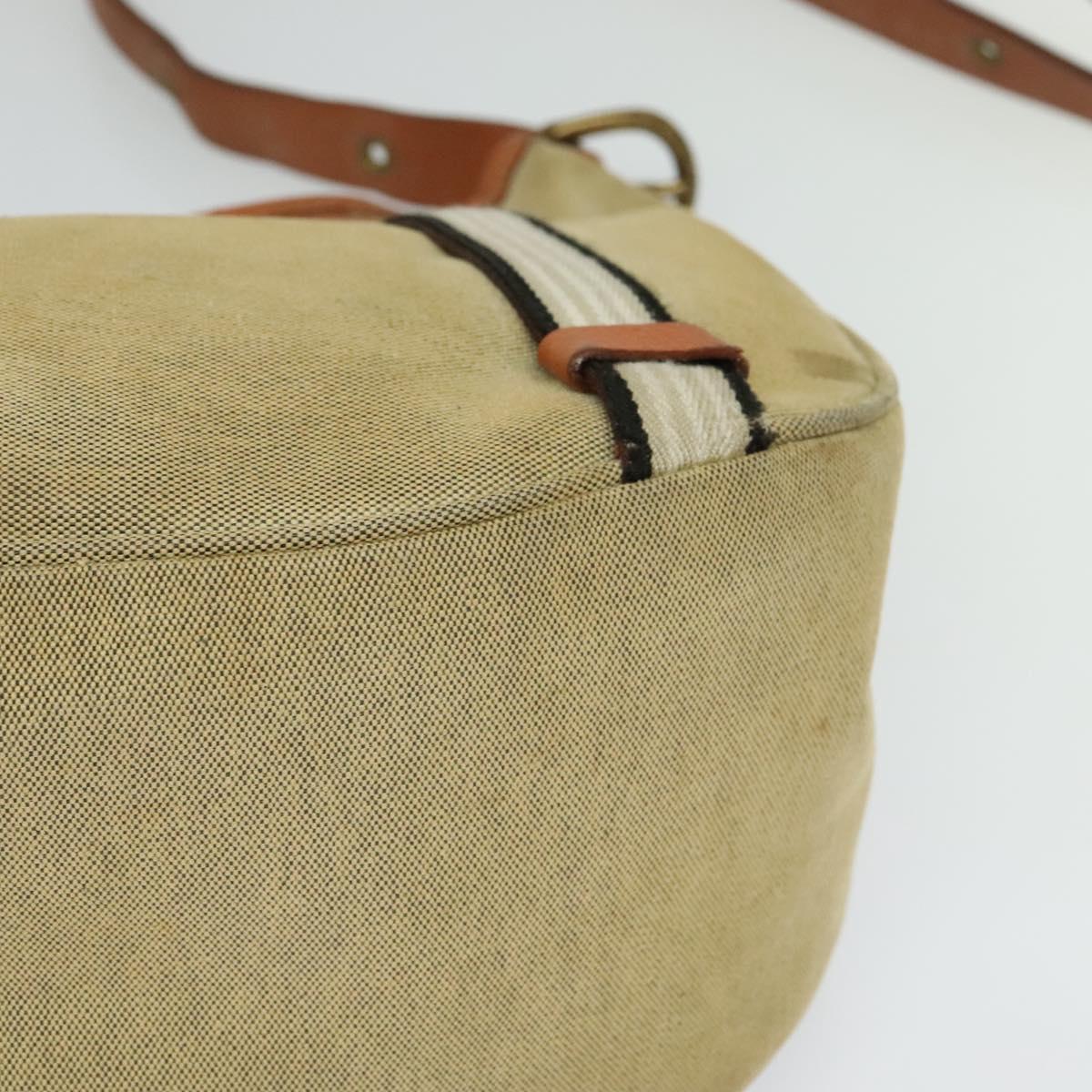BURBERRY Blue Label Shoulder Bag Canvas Beige Gold Auth bs23029