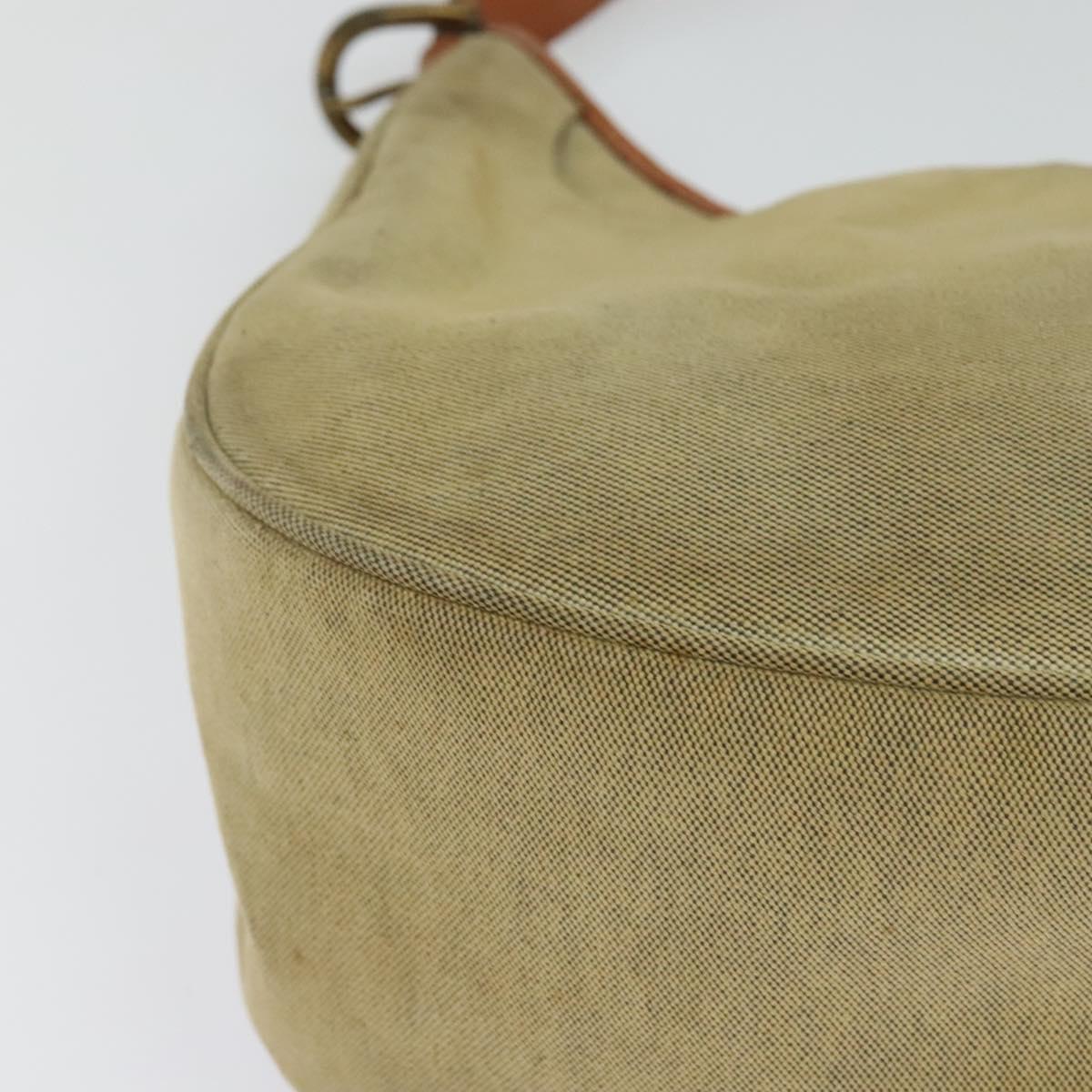 BURBERRY Blue Label Shoulder Bag Canvas Beige Gold Auth bs23029